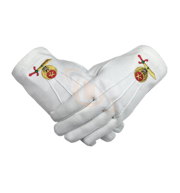 High Quality Masonic Shriner Emblem White Cotton Glove Masonic Glove - kitchcutlery
 - 1